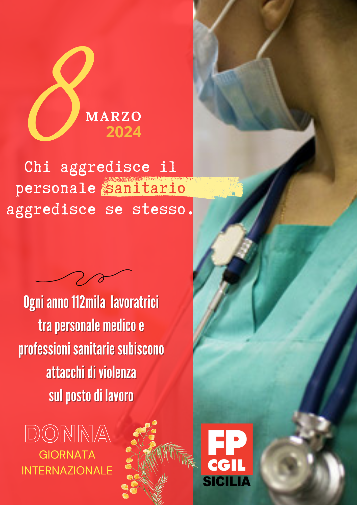 8 MARZO: OGNI ANNO 112 MILA DONNE TRA PERSONALE MEDICO E PROFESSIONI SANITARIE SUBISCONO AGGRESSIONI FISICHE.